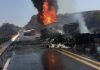Explosión de pipa causa cierre de autopista Colima-Guadalajara