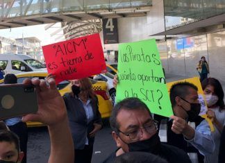 Taxistas bloquearon inmediaciones del AICM