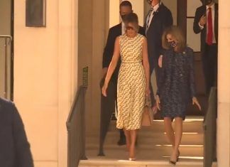 Melania Trump acudió a votar en Palm Beach, Florida