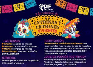 Convoca Gobierno de Tecámac a participar en el concurso de catrinas y catrines vivientes