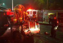 Rescata PC de Tecámac a chofer de camión de gas tras aparatoso accidente