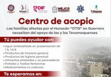 Instala gobierno de Tecámac cinco centros de acopio en apoyo a los damnificados del huracán Otis