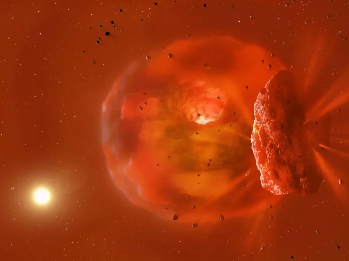 captan-el-resplandor-de-una-gran-colision-planetaria-en-el-espacio-exterior