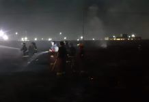 Sofocan Bomberos de Tecámac incendio de pastizales en inmediaciones del AIFA