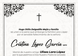 Condolencias de Hugo Otilio Delgadillo Mejía a Ulises Lara López