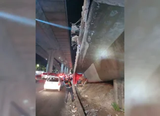 Cae parte de Segundo Piso del Periférico en Tlalpan