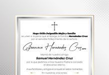 Esquela por el fallecimiento de Doña Genoveva Hernández Cruz