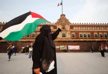 Manifestantes propalestinos protestaron en el centro de CDMX