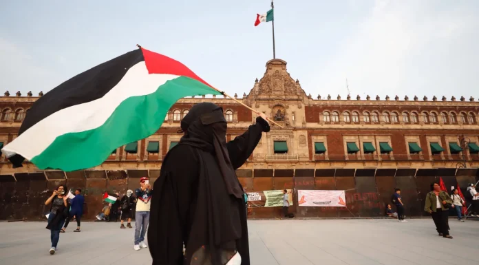 Manifestantes propalestinos protestaron en el centro de CDMX