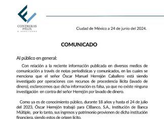 Comunicado sobre la situación de Óscar Manuel Herrejón