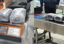 Detienen a hombre en AICM con 30 kg de metanfetamina