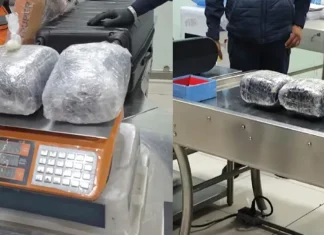 Detienen a hombre en AICM con 30 kg de metanfetamina