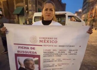 Emite Ceci Flores ficha de búsqueda de AMLO