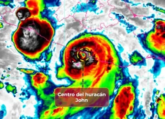 Huracán “John” se intensificó a la categoría 3