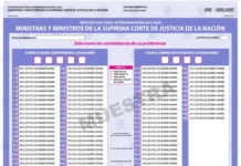 Presentan modelo de las boletas que se utilizarán para la elección de jueces, magistrados y ministros