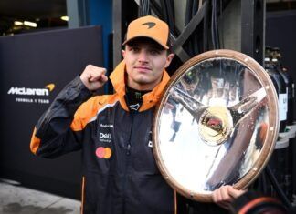 Norris celebró haber logrado la victoria en el Gran Premio de Australia