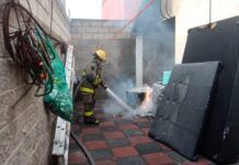 Sofoca Protección Civil y Bomberos de Tecámac Incendio en una Vivienda