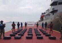 Aseguran más de una tonelada de cocaína frente a costas de Guerrero