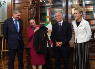 Sheinbaum recibe a Mark Carney en Palacio Nacional