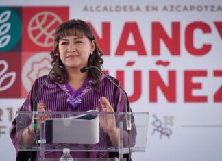 Frente a más de 8 mil vecinos de Azcapotzalco, Nancy Núñez rinde su primer informe de gobierno