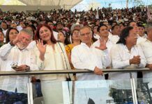 Rosi Wong refrenda unidad con gobiernos de Morena: asiste al tercer informe de Salomón Jara en Oaxaca