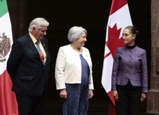 Sheinbaum recibió en Palacio Nacional a gobernadora general de Canadá, Mary Simon