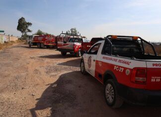 Atiende Protección Civil y Bomberos de Tecámac “fuego sordo” en mina en Hueyotenco