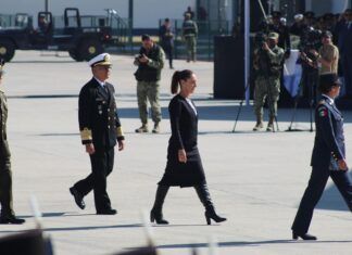 Alcaldesa Rosi Wong participa en aniversario de la Fuerza Aérea, con la presidenta Claudia Sheinbaum y la gobernadora Delfina Gómez