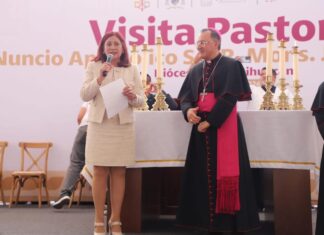 Alcaldesa Rosi Wong Romero refrenda respeto a todas las expresiones religiosas durante visita del nuncio apostólico Joseph Spiteri a Tecámac