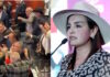 Morenistas corean “¡Morón!” ante visita de Grecia Quiroz al Senado Senado