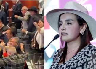 Morenistas corean “¡Morón!” ante visita de Grecia Quiroz al Senado Senado