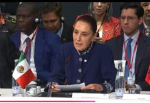 «Soy una mujer de paz»: Sheinbaum lleva a Cumbre de Gobiernos Progresistas el rechazo a la guerra, pide que el diálogo y la paz prevalezcan