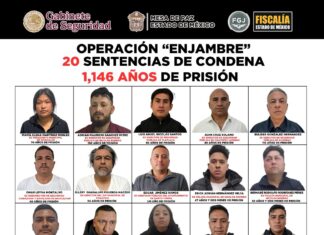 Operación Enjambre acumula mil 146 años de cárcel contra 20 implicados en Edomex