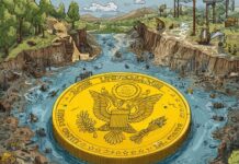 El águila americana y el oro manchado de sangre