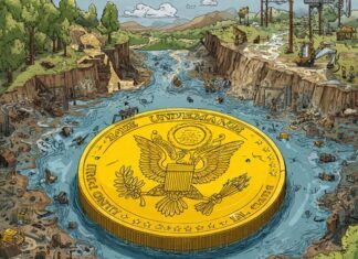 El águila americana y el oro manchado de sangre