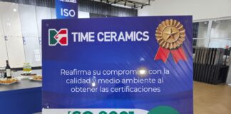 Recibe Time Ceramics reconocimientos ISO 9001 e ISO 14001 por la calidad de sus productos y cuidado del medio ambiente