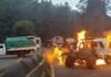 Pobladores incendian camionetas en carretera México-Toluca para exigir freno a tala clandestina