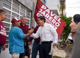Recorre Pável Jarero las Calles de Tepic; Lleva Mensaje de Defensa de la Cuarta Transformación a la Colonia Amado Nervo