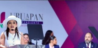 Rechiflas a Morena y al gobierno estatal marcan el 2° Informe de Grecia Quiroz en Uruapan