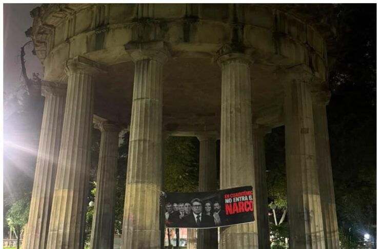 Vecinos de Tlatelolco responden con mantas contra protesta de Morena: «No permitiremos que el narco entre a Cuauhtémoc”