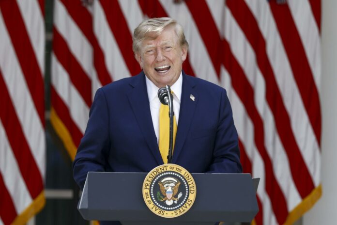 US President Trump hosts an education event in the Rose Garden