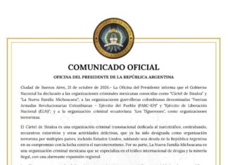 Milei declara terroristas al Cártel de Sinaloa y a La Nueva Familia Michoacana; los mete a la lista negra de Argentina
