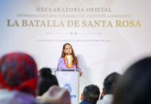 Firma Gobernadora Declaratoria como Patrimonio Cultural Intangible del Estado de Guanajuato a La Batalla de Santa Rosa