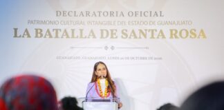 Firma Gobernadora Declaratoria como Patrimonio Cultural Intangible del Estado de Guanajuato a La Batalla de Santa Rosa